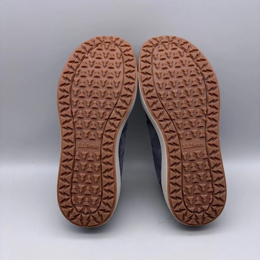 LL Bean Shoes Women 7 Gray Suede Perforated Outdoor Vista Low Lace Sneakers